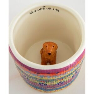 Natural Life Ceramic Dog Surprise Coffee Tea Mug Life Is Better With A Dog Boho